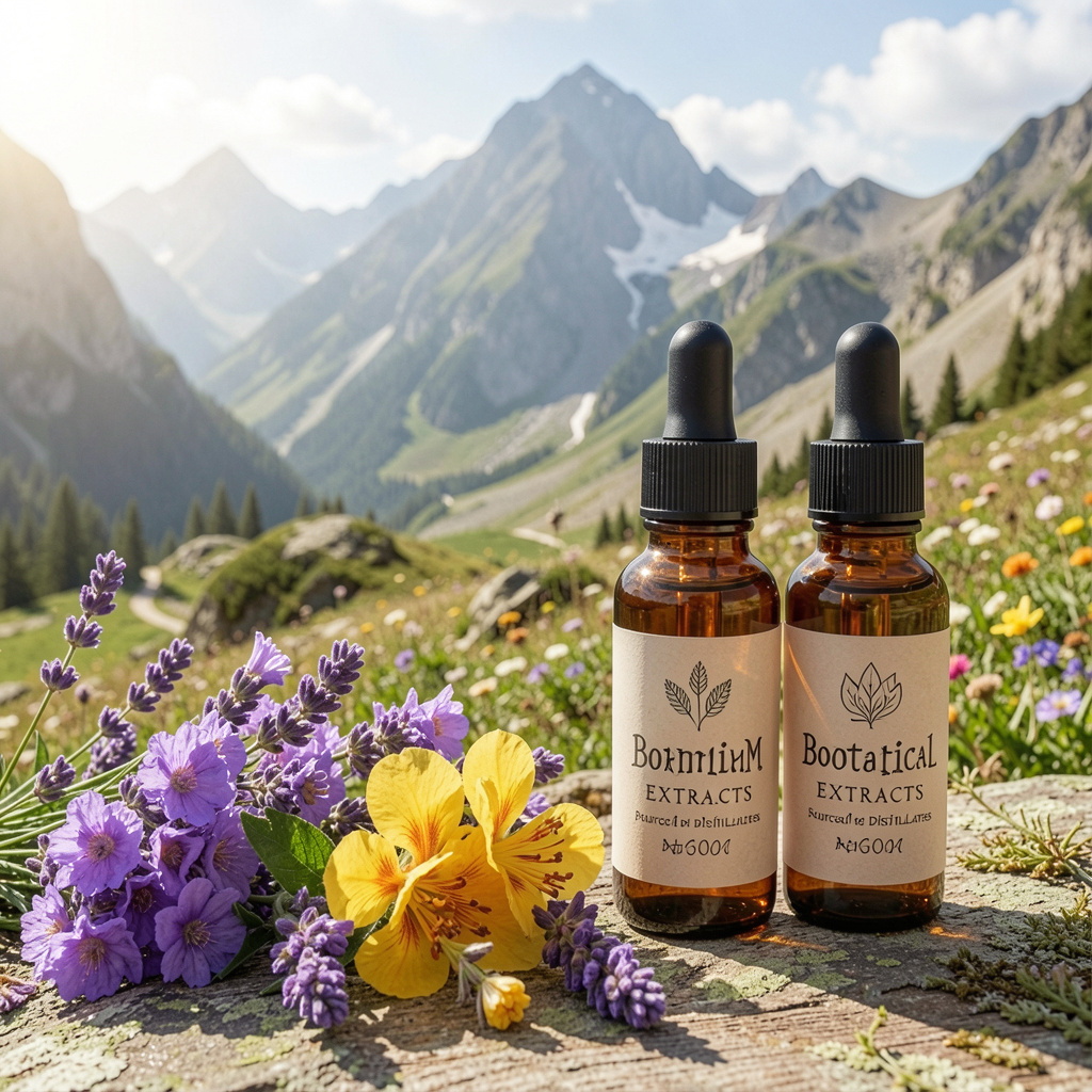 Premium botanical extracts sourced from pristine mountain regions